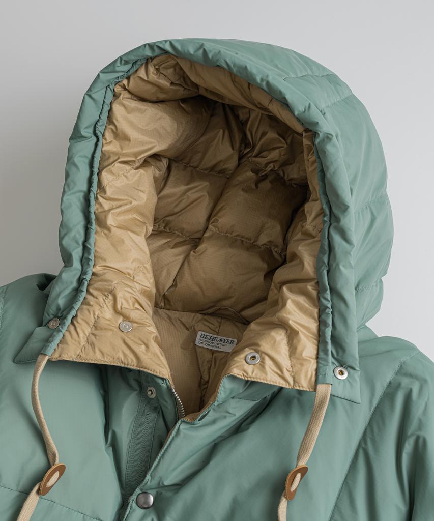 BEHEAVYER Sierra Duck Down Parka Sage Green/Tan