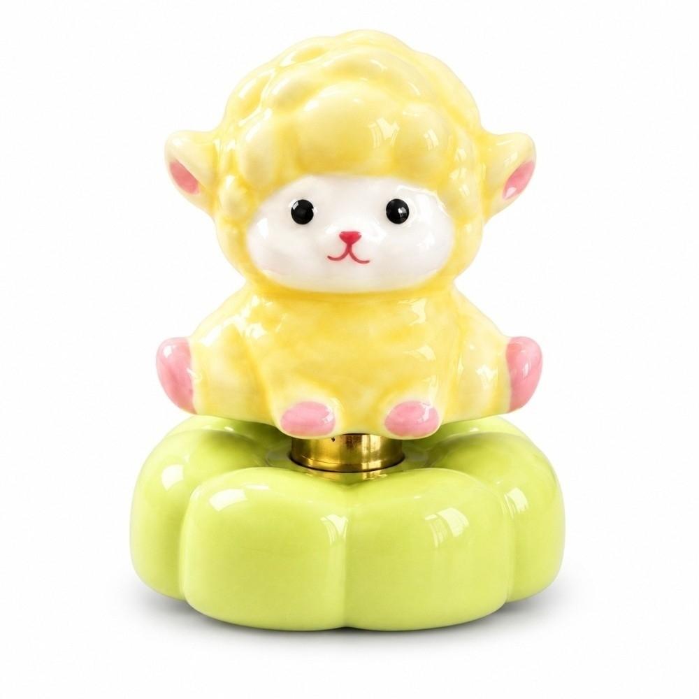 Moving Base Rotating Desk Ornament Porcelain Yearly Mascot Gift Cute Ceramic Sheep Spring Festival