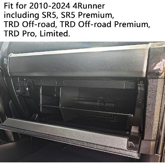 EDBETOS Glove Box Dividers Organizer Compatible with Toyota 4Runner Accessories 2010- 2024/ Lexus GX 460 (2010-) ert Box ABS Secondary Storage