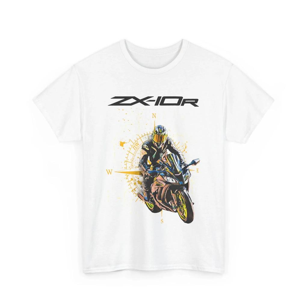 Kawasaki Ninja ZX-10R Printed Cotton T-shirt 2026 Summer Men's and Women's Harajuku Clothing Fashion Casual Motorcycle T-shirt