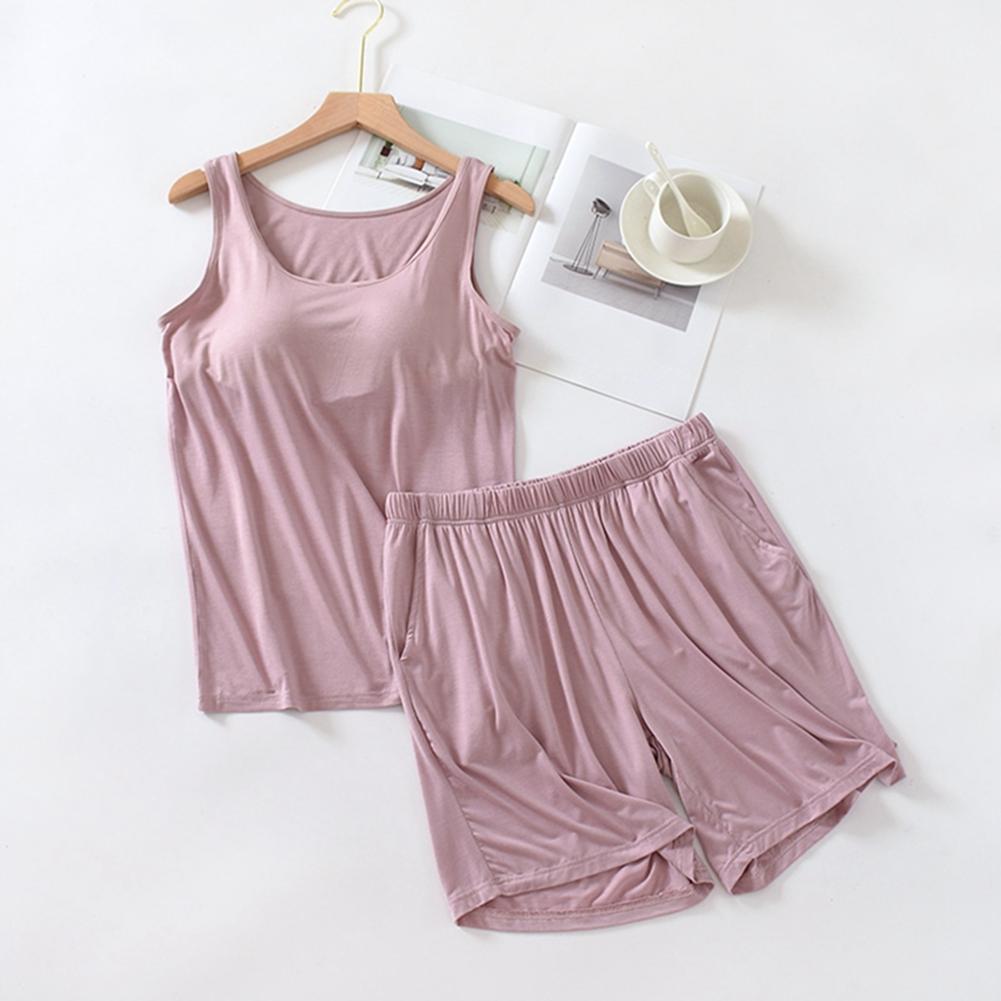 Women s Modal Padded Tank Top and Shorts Pajama Set 3XL