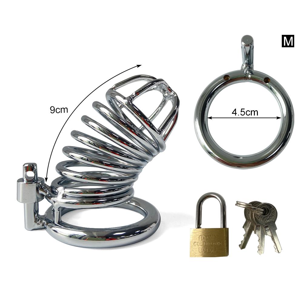 Male Chastity Device Stainless Steel Cock Cage Hollow Breathable Penis Sleeve Erotic Urethral Lock Ring Adult Sex Toys for Men
