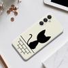 For Samsung Galaxy A16 5G/4G Case Black Cat on the Wall Pattern Printing Straight Edge TPU Phone Back Cover