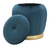 Storage Stool Paris Teal Gold Cm Ø 43X43