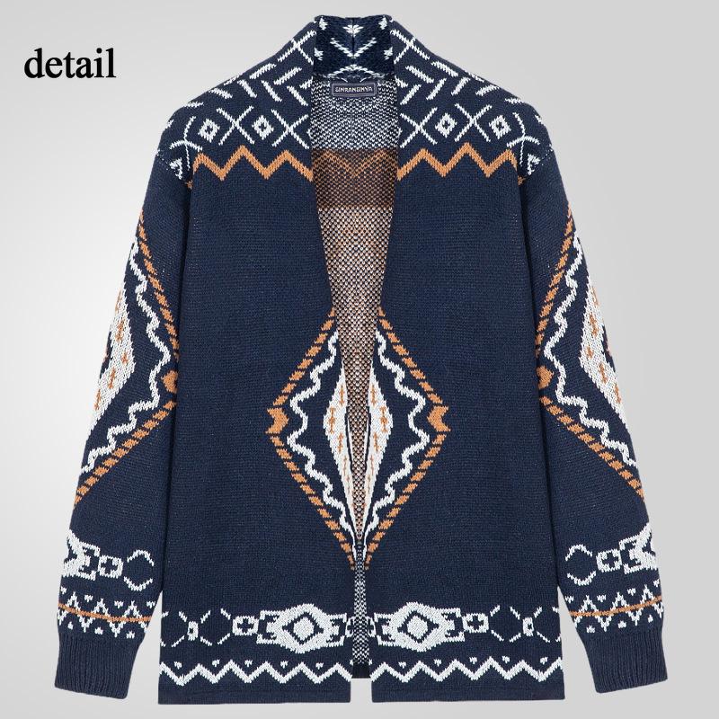 Cardigan casual da uomo, di media lunghezza, con collo a scialle vintage, a maniche lunghe, lavorato a maglia, con bottoni, maglione spesso invernale, in maglia, per uomo