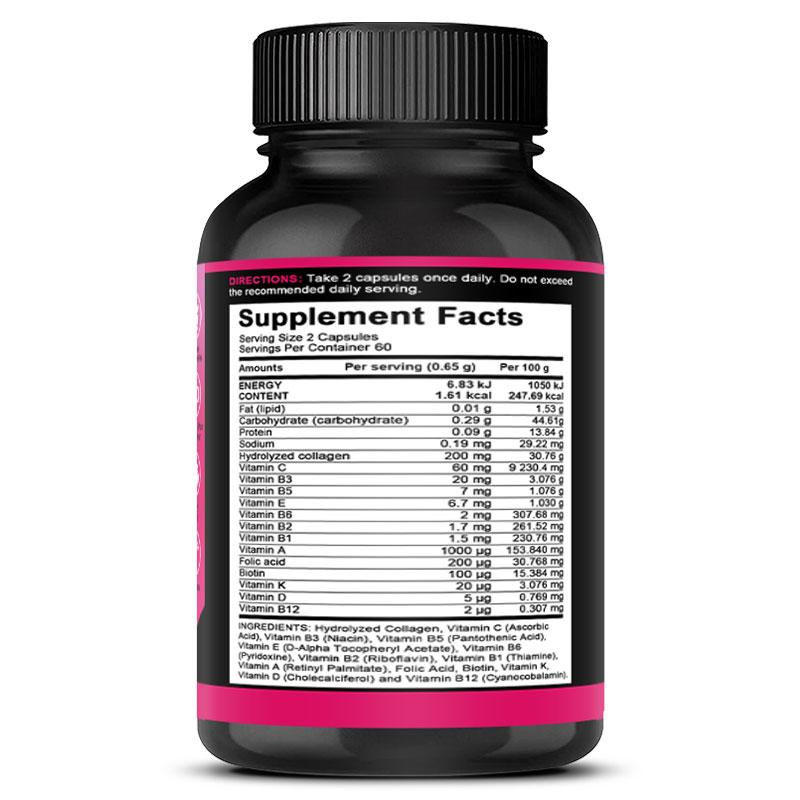 Bunkell Womens Collagen Dietary Supplements, 120 Capsules