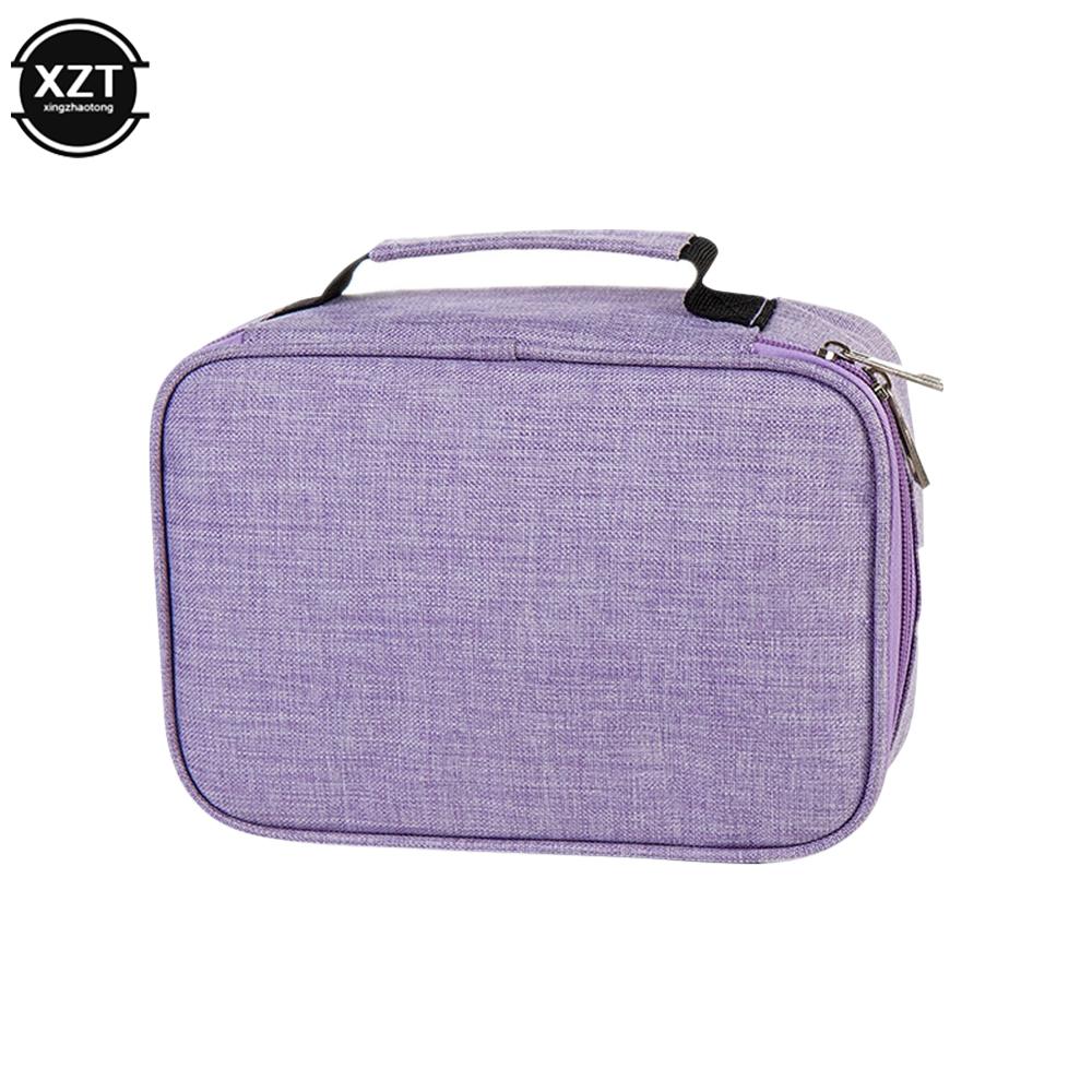 Universal 72 Holes School Cases 3 Compartments School Canvas Pencil Case Fabric Pen Bag Box Pouch For Artist Stationery Supplies