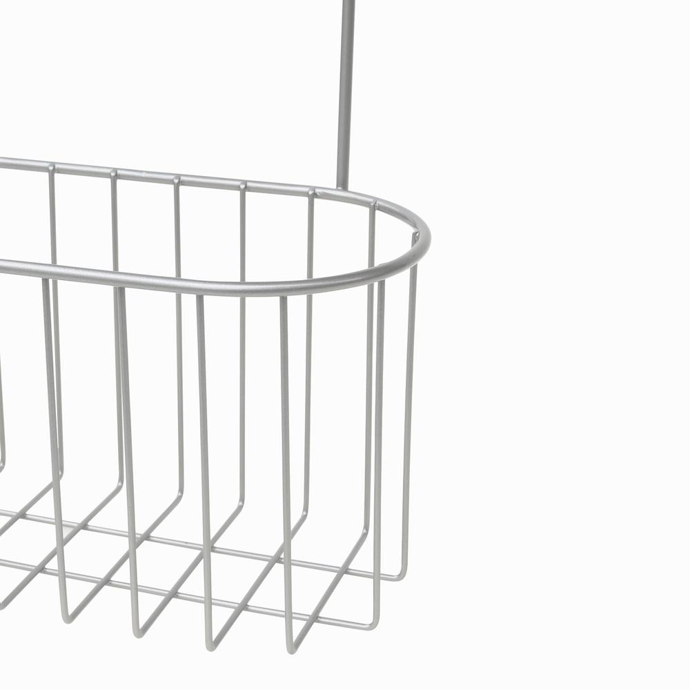 Over Cabinet Storage Basket Sturdy Metal Wire Satin Nickel Bathroom Organizer No Hardware Needed Foam Backing Easy Clean