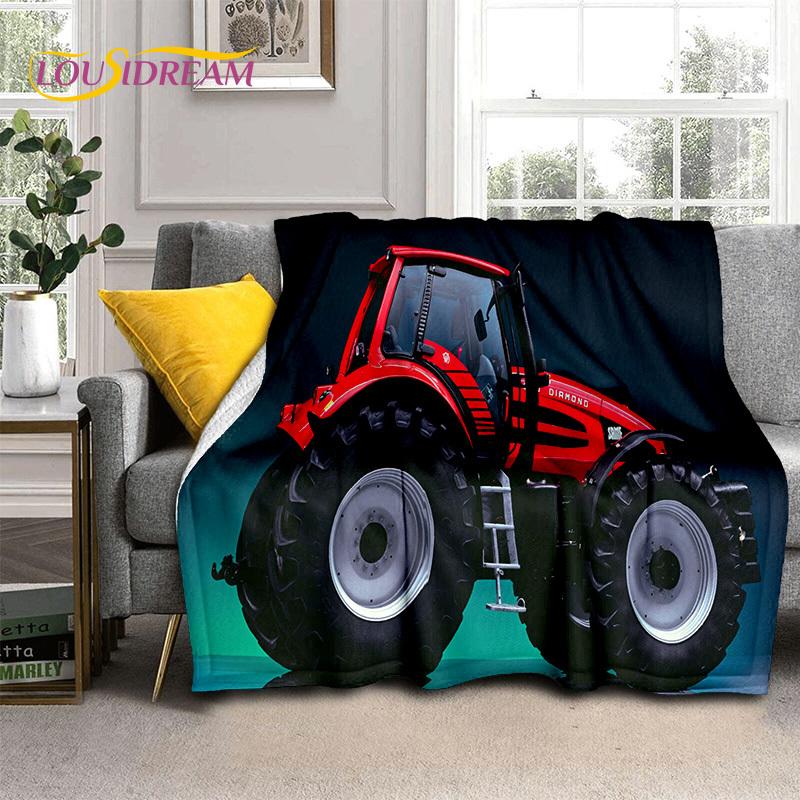 Truck Car 3D Series Retro Tractor HD Blanket,Soft Throw Blanket for Home Bedroom Bed Sofa Picnic Travel Office Cover Blanket Kid