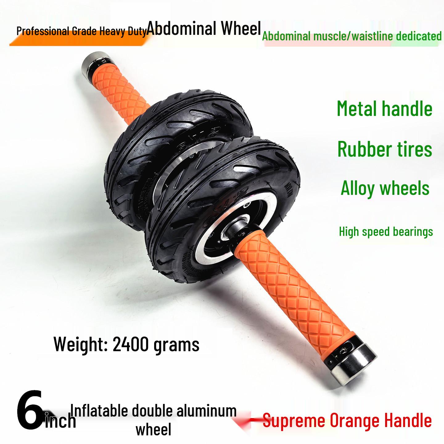 Inflatable Dual Wheel Rubber Ab Roller for Silent Men s Fitness & Exercise