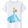 T-shirt Kawaii Disney Cartoon Ragazza Camicia Principessa Donna Estate 2024 Abbigliamento Y2K Top Manica Corta Magliette Carine Bluse Bianche Larghe