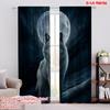 2pcs,2D Plane Printing Light Filtering Curtains Lunar Canine 100% Polyester (without Rod) Festive for Bedroom Living Room Window