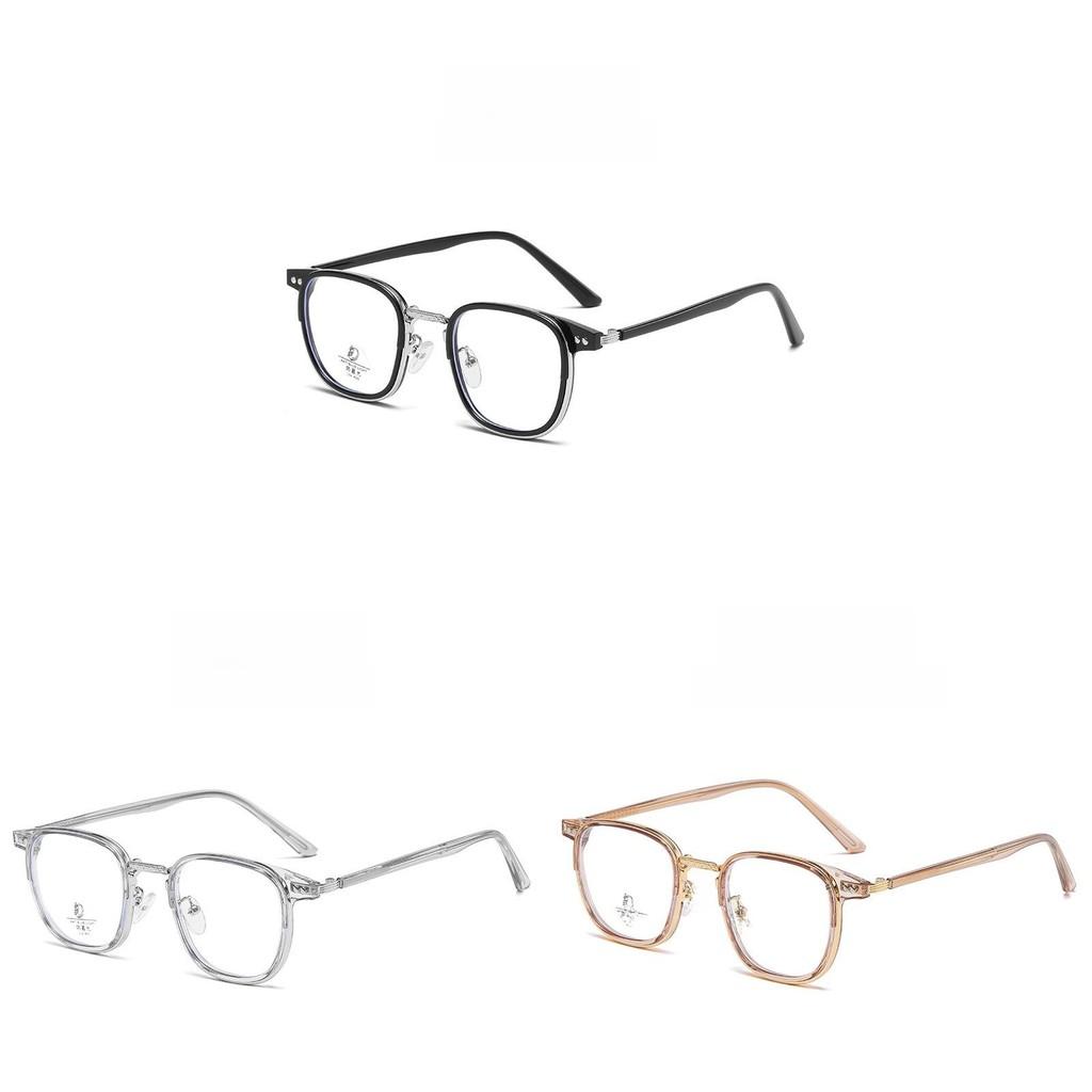 Retro Metal Tr Frame Eyeglasses With Blue Light Blocking For Men And Women