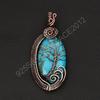 Turquoise Tree of Life Copper Wire Wrapped Pendant Handmade Copper Gemstone Necklace Charm Jewelry Gift
