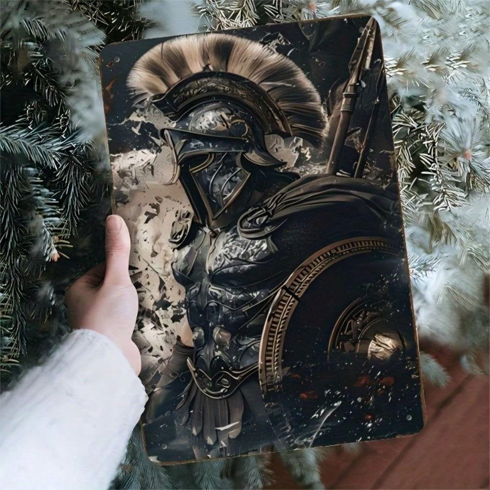 Spartan Warrior Metal Wall Art Vintage Decor 20x30cm