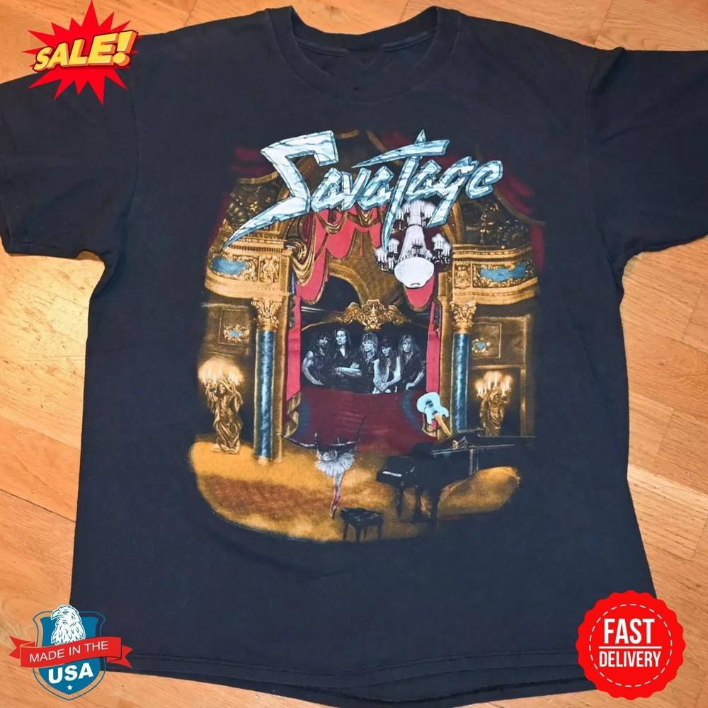 

1990 SAVATAGE Концертный Тур Футболка S-5XL Унисекс Футболка L