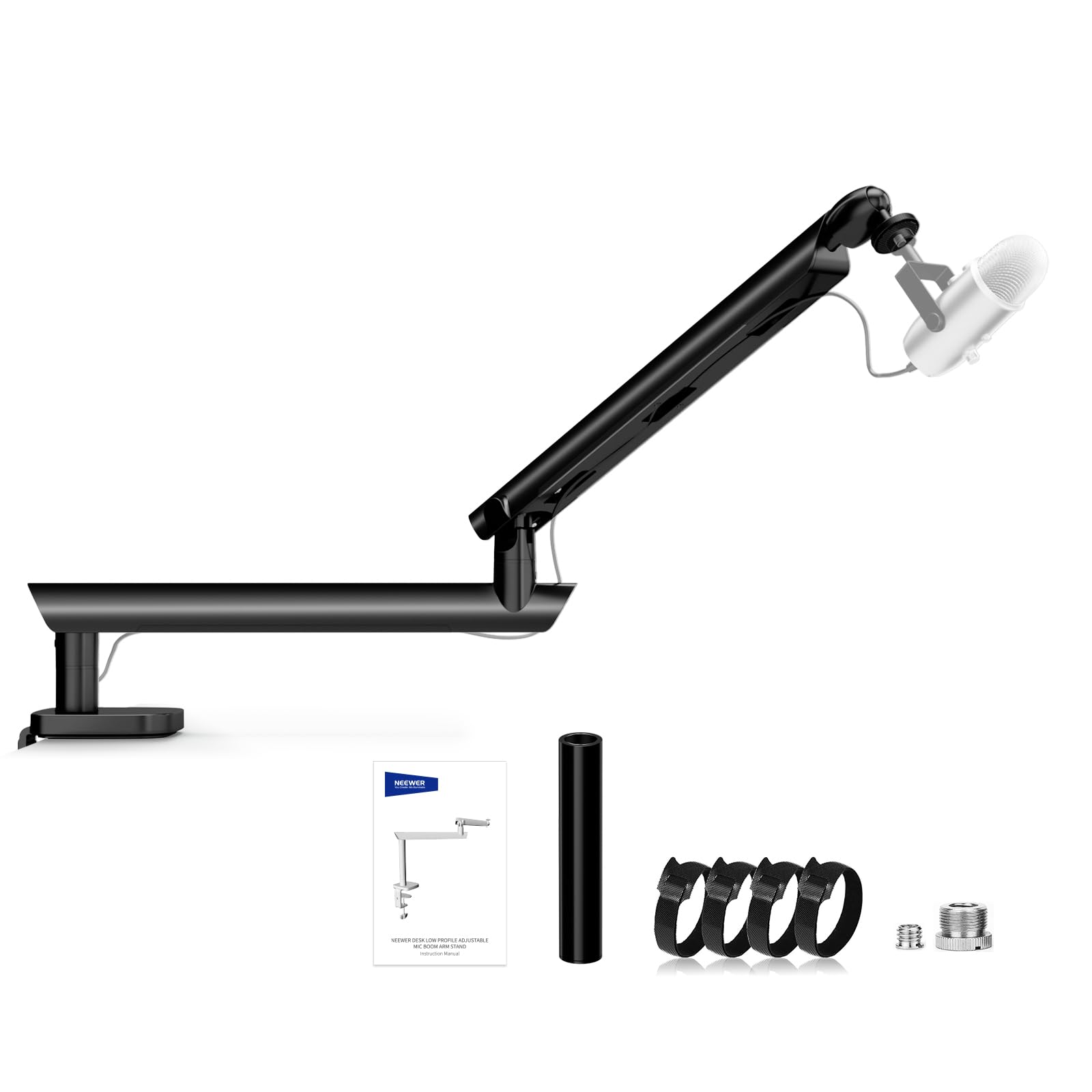 

NEEWER Articulating Microphone Boom Arm with Desktop Mount and Damping Mic Height Adjustable Ball Compatible with and K669B Microphones for Live and
