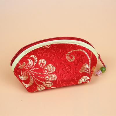 1PC Jewelry Bag Zipper Pouch Change Wallet Floral Embroidered Coin Purse Chinese Style Storage Bag