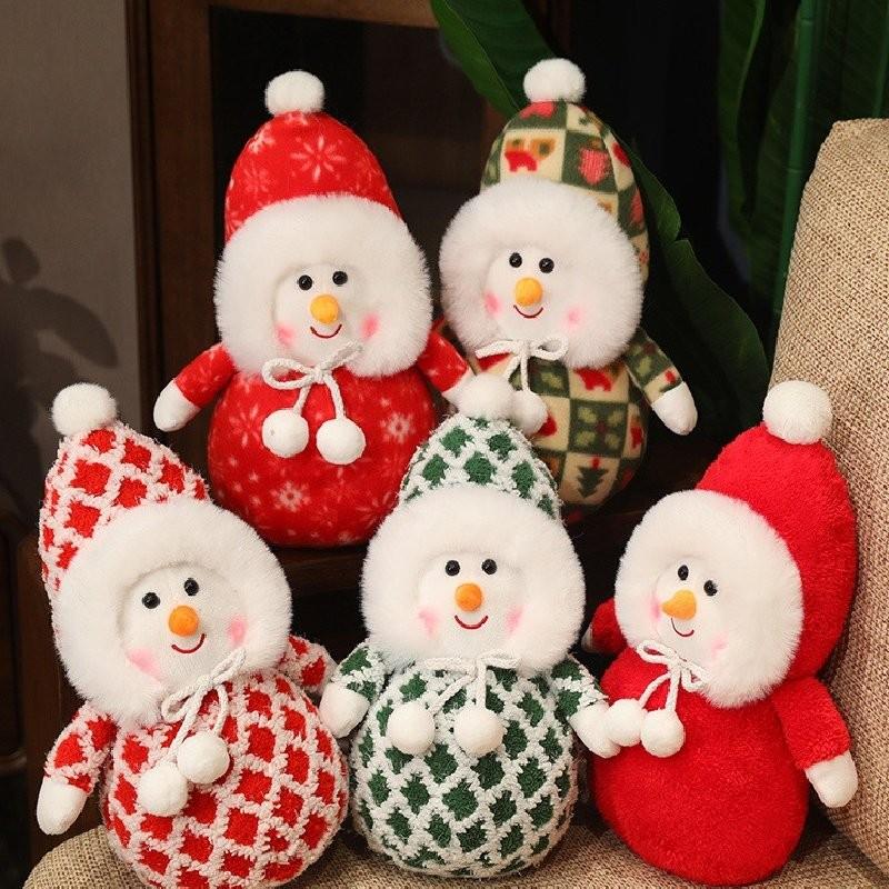 Adorable Plush Christmas Snowman Decoration Cute Stuffed Toy For Kids And Girlfriends