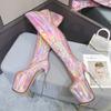 Fashion FHC 20CM Metal Heel,Women Thigh High Boots,Fetish Stage Pole Dance Shoes,Shiny Leather,Long Botas,Big Size 35-50,Custom Colors