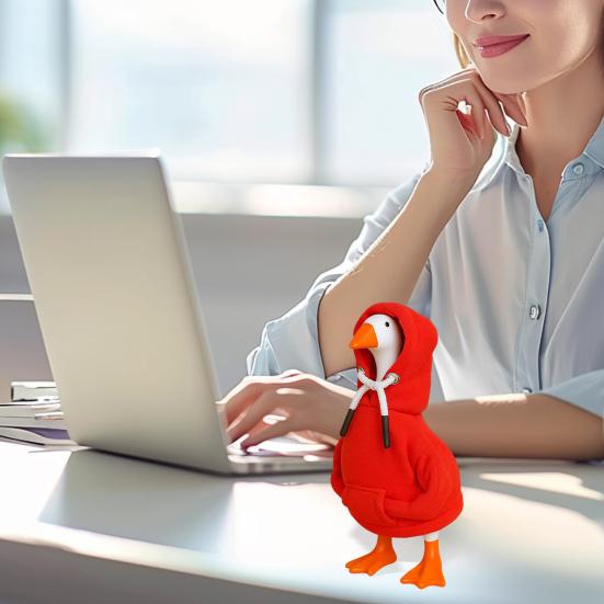 Desk Goose Hoodie 7-Inch Goose Statue Outfit Miniature Hoodie with Drawstring Clothes for Desktop Goose Table Decoration