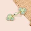 Traditional Handmade Frog Buttons Chinese Style Faux Pearl Green Bead for Cheongsam DIY Craft Sewing Apparel Decoration