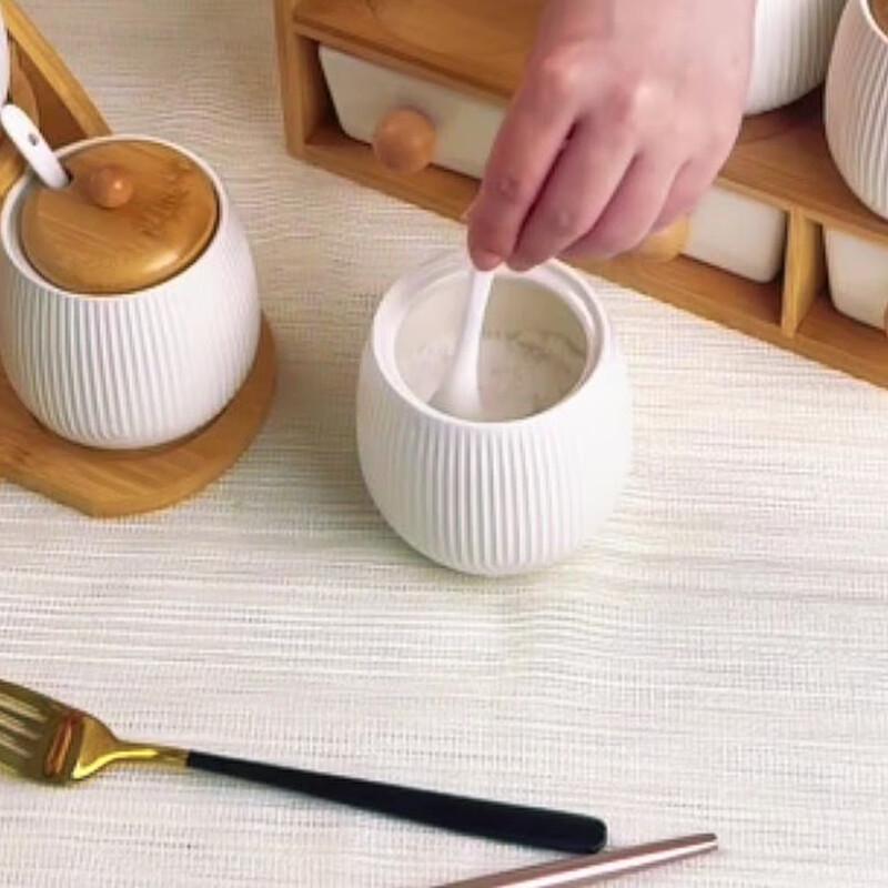 LISM 3-Piece Condiment Jar Set with Tray