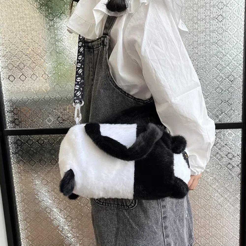 PP Cotton Capybara Bucket Bag Soft Plush Doll Shoulder Bag Phone Bag Panda Crossbody Bag  Daily