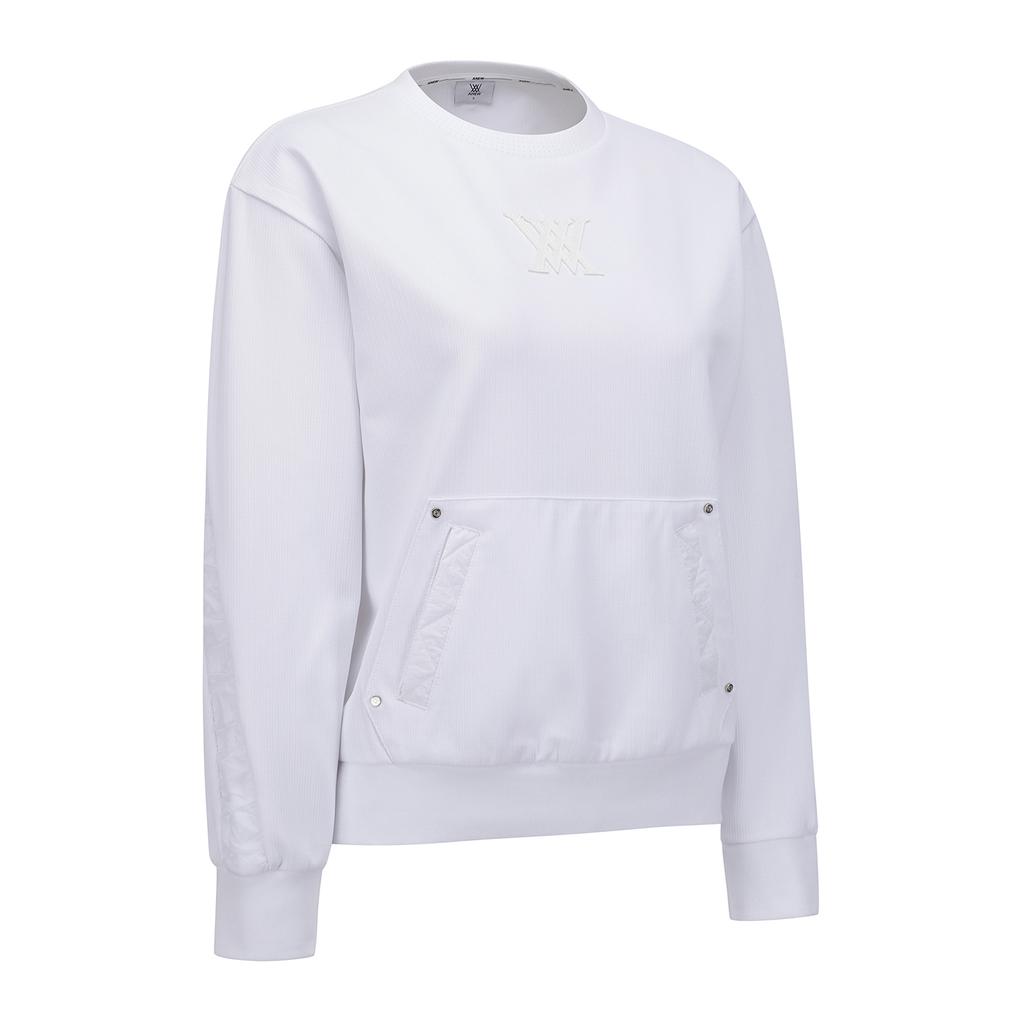 ANEW GOLF Women Sp Textured Sweatshirt_Wh