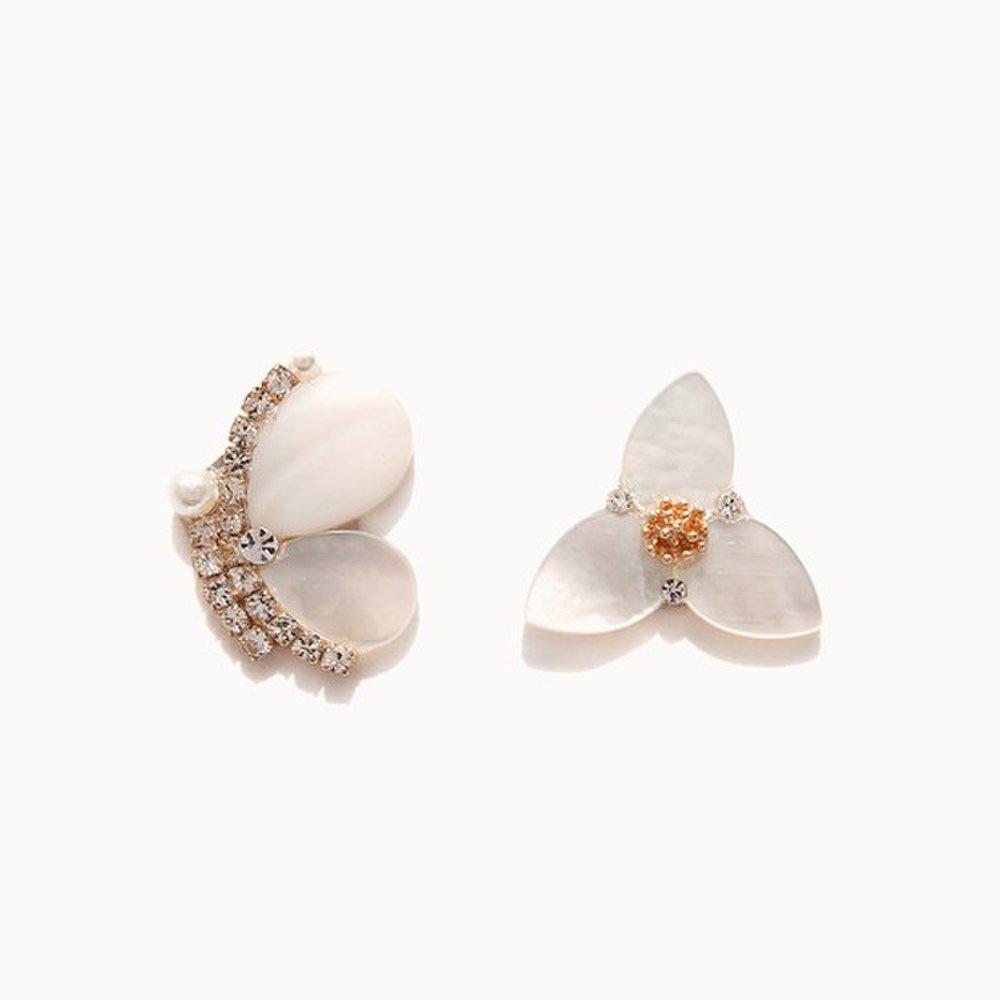 Jlauren 04M02433 Unbalanced Mother-of-Pearl Butterfly Earrings