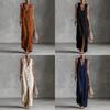 Long Sleeveless Spliced Dress With Polo Collar For Casual Travel And Streetwear