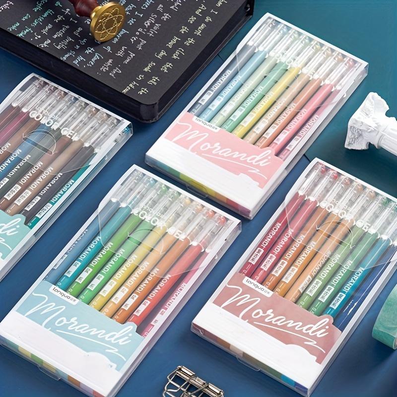 9pcs/set of Retro Morandi Gel Pens 0.6mm School Office Adult Color Books Periodical Drawing Color Graffiti Art Mark Gel Ink Pen