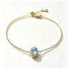Womens Colorful Gemstone Bracelet Adjustable Oval Gem Jewelry