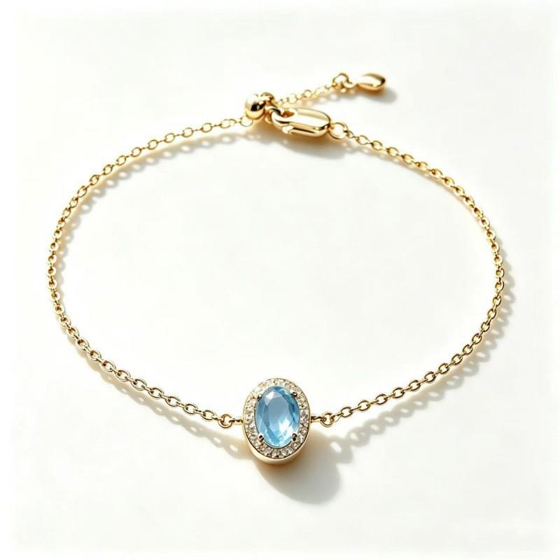Womens Colorful Gemstone Bracelet Adjustable Oval Gem Jewelry