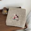 Korean Cute Pony Embroidered Scarf Women's Winter Fashion Versatile Atmosphere Warm and Cold Knitted Scarf Couple