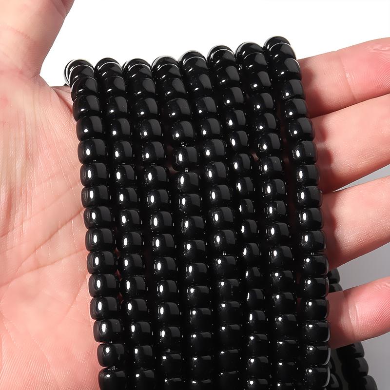 1 String 8x6mm Solid Color Glass Beads Cylindrical Loose Spacer Beads For Jewelry Making DIY Crafts Bracelet Necklace Wholesale