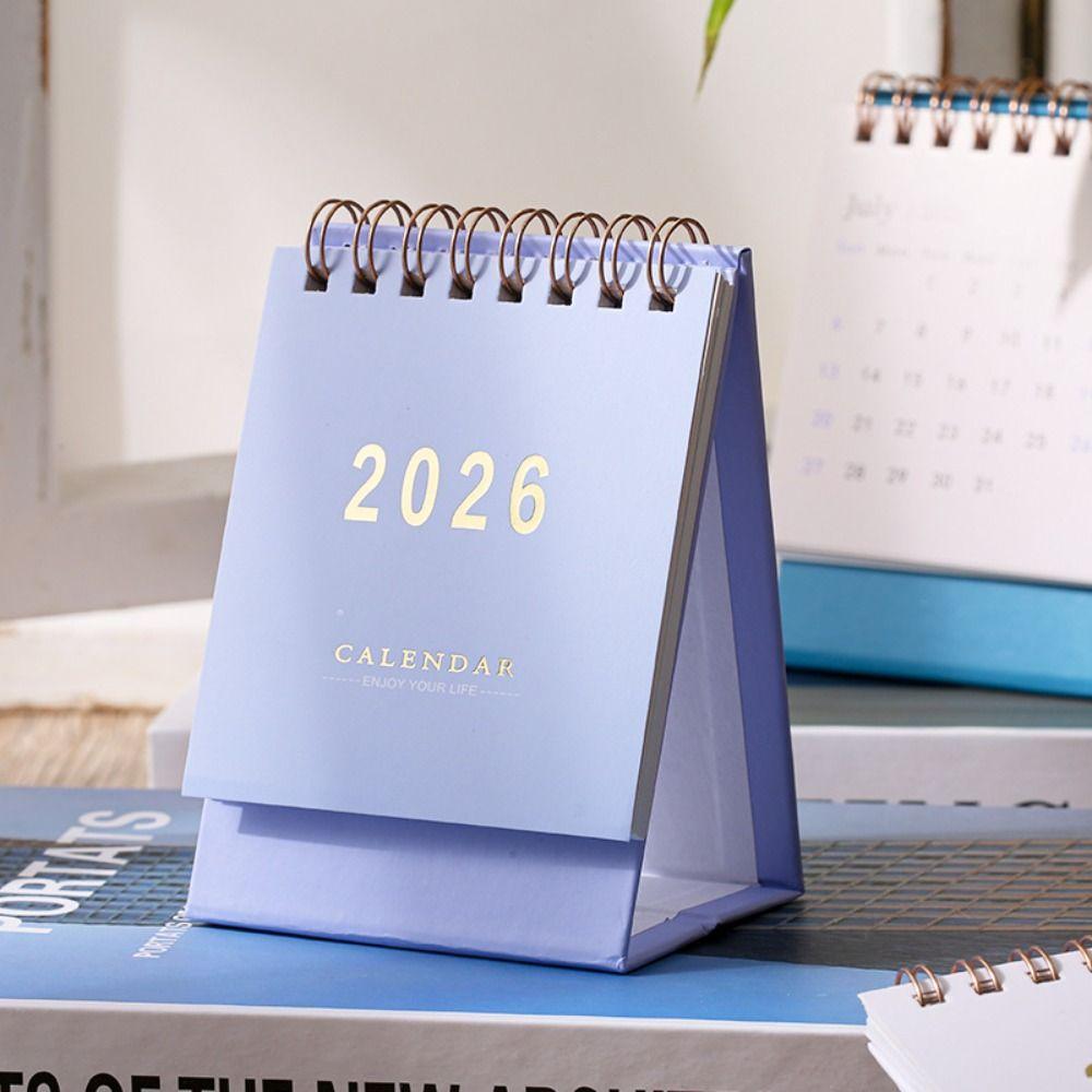 İngilizce 2026 Küçük Masa Takvimi Ay Gün Gösterimi Aylık Planlayıcı Program Planlayıcı Ofis Kullanımı