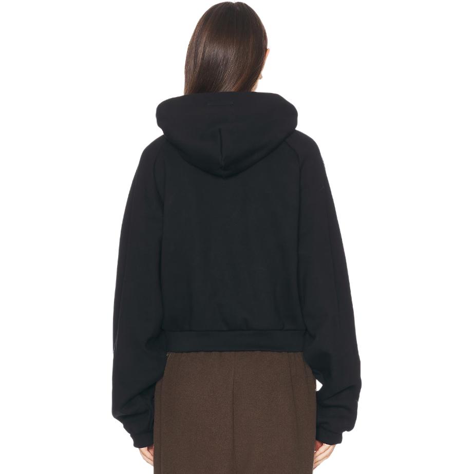 Fear of God Essentials Fleece Cropped Hoodie Black Women Tops 192HO247350FW