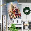 1PC Festive Season Christmas Garden Flag Double-Sided Santa Claus and Reindeer Polyester Yard Decoration, Outdoor Lawn Banner, No Power Needed