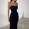 2026 European and American Summer New Women's Clothing Sexy Spice Girl Split Temperament Medium and Long Tight Suspender Dress