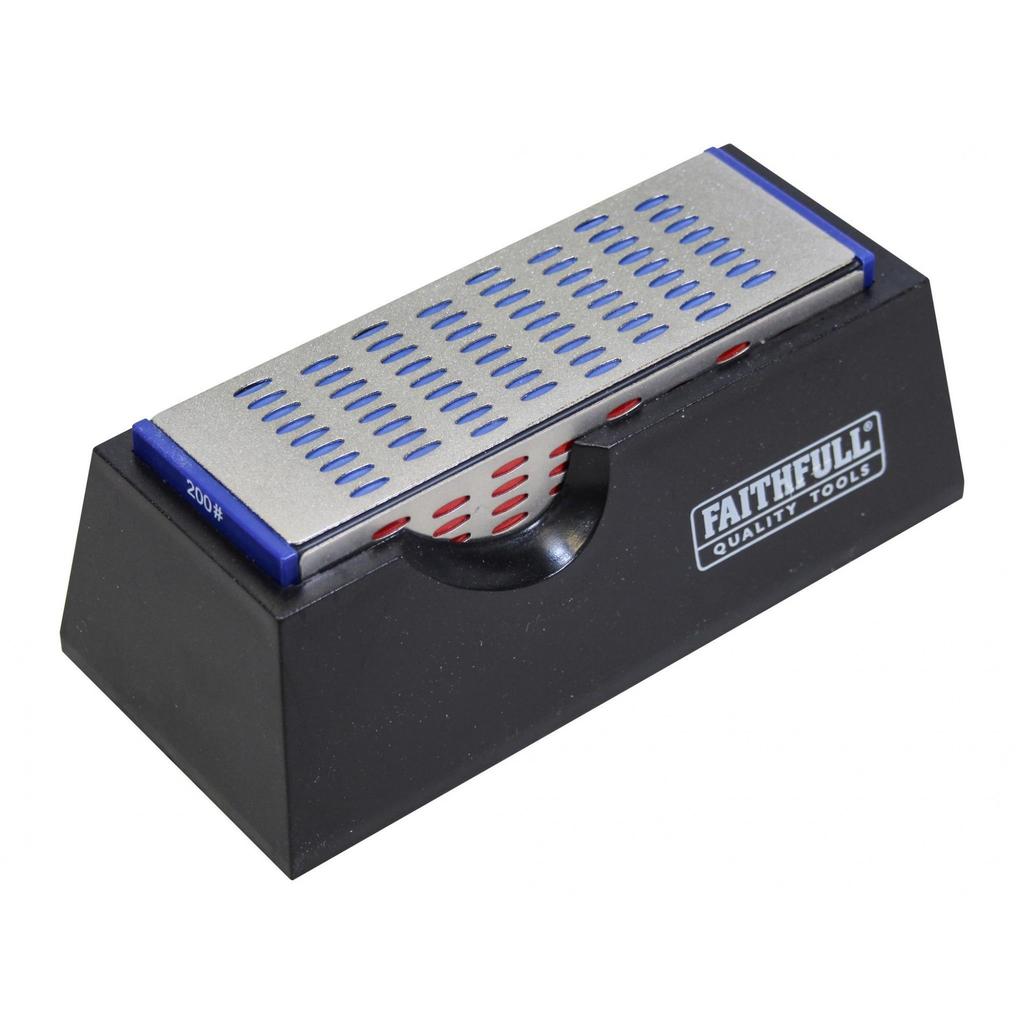 Faithfull Diamond Sharpening Stone 4 Sided 150 X 50 X 50mm