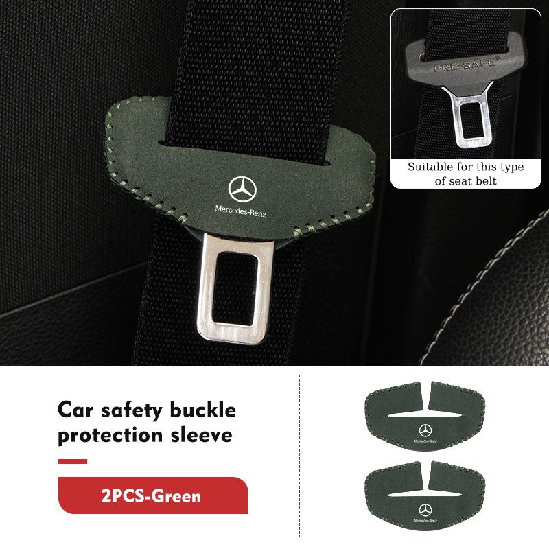 D1-2pcs Car Suede Belt Buckle Protector Anti-Scratch Safety Base For Benz W202 W212 W126 W140 W168 W177 CLS GLE GLC GLS CLA