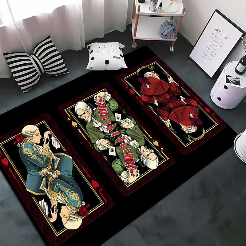 3D Printing Interesting Poker Area Rug,Carpet for Living Room Bedroom Sofa Doormat Decor,Kids Game Non-slip Floor Mat Alfombra