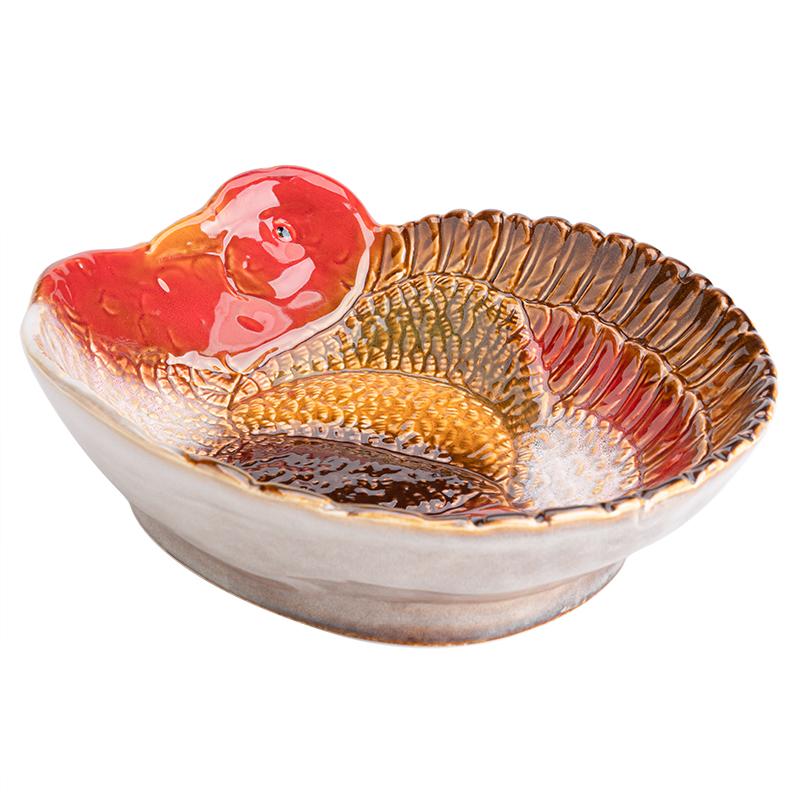 

Оригинальная и милая керамическая салатница в форме индейки, фруктовая тарелка, столовая посуда, обеденная тарелка, миска для еды, кухонные принадлежности на Новый год, Рождество 9 inches