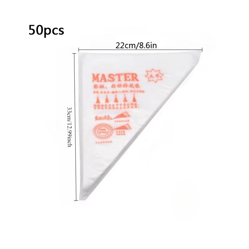 50pcs Thick Disposable Pastry Bags DIY Cake Cream Decoration Piping Bag for Fondant Frosting Cupcake Cookie Baking Supplies