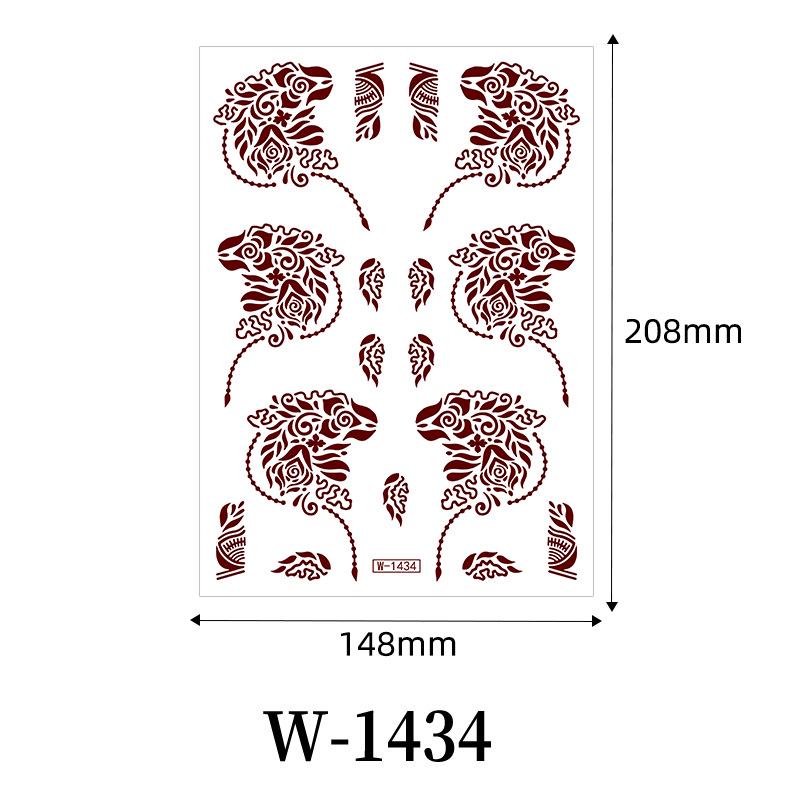 Zhengxiang 2025 Waterproof Brown Floral Lace Henna Tattoo Sticker