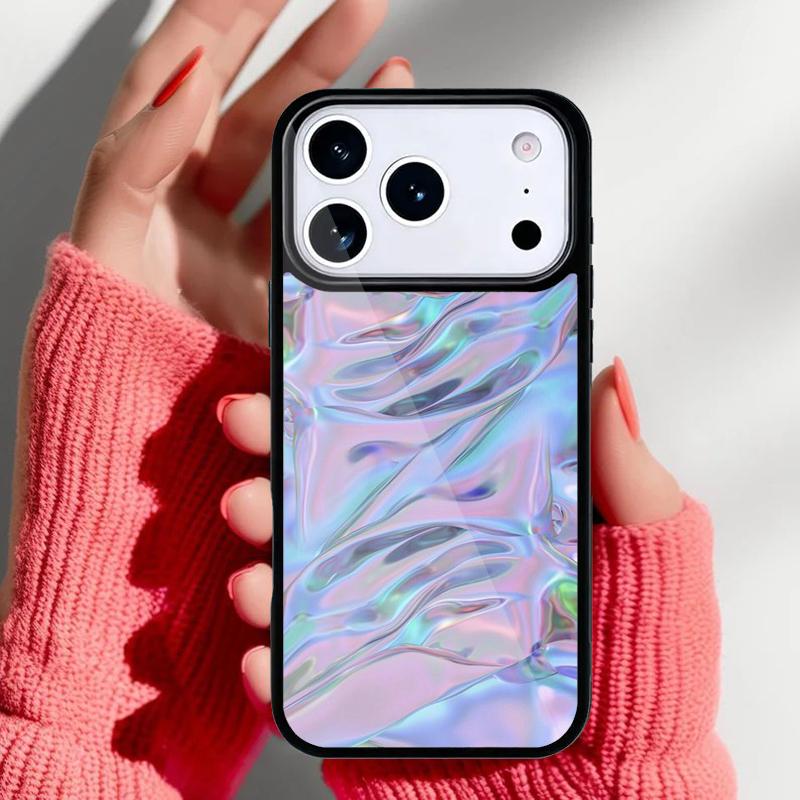 Holographic Dope Trippy Print Phone Case for iPhone 17 16 15 14 13 Pro Max Back Cover for 12 11 Pro Coque
