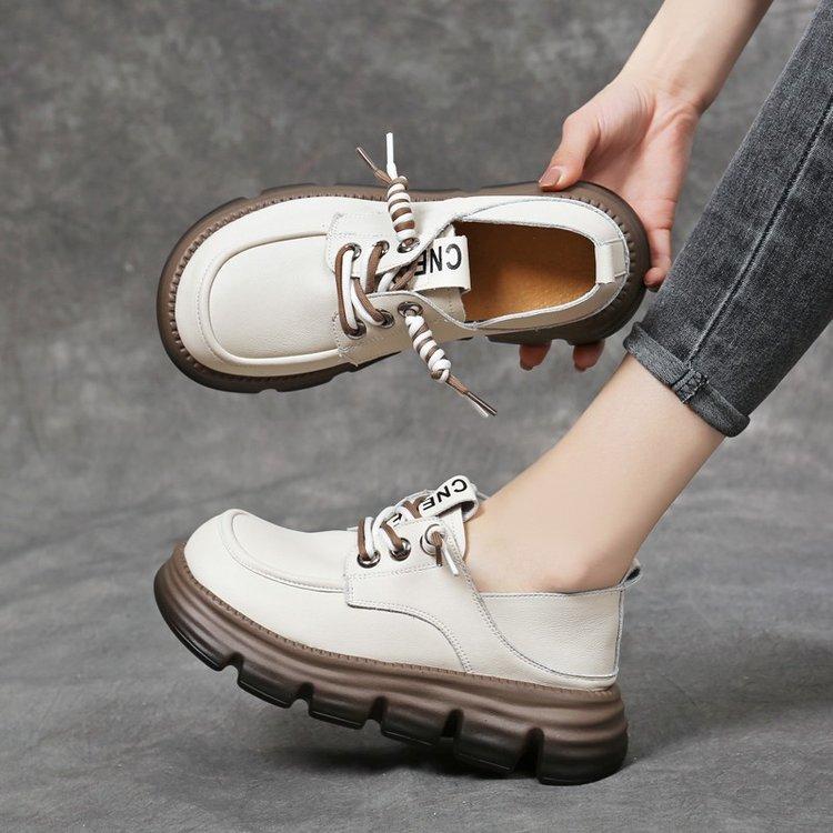 Weiche Lederschuhe - Frühling/Herbst Neuer Stil, mit Schnürung, Vielseitig und Bequem, Weiche Sohle.