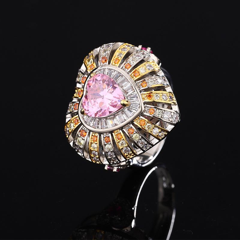 

Модный имитационный красный корундовый порошок циркониевый золотой костюм в форме сердца женский 8X8