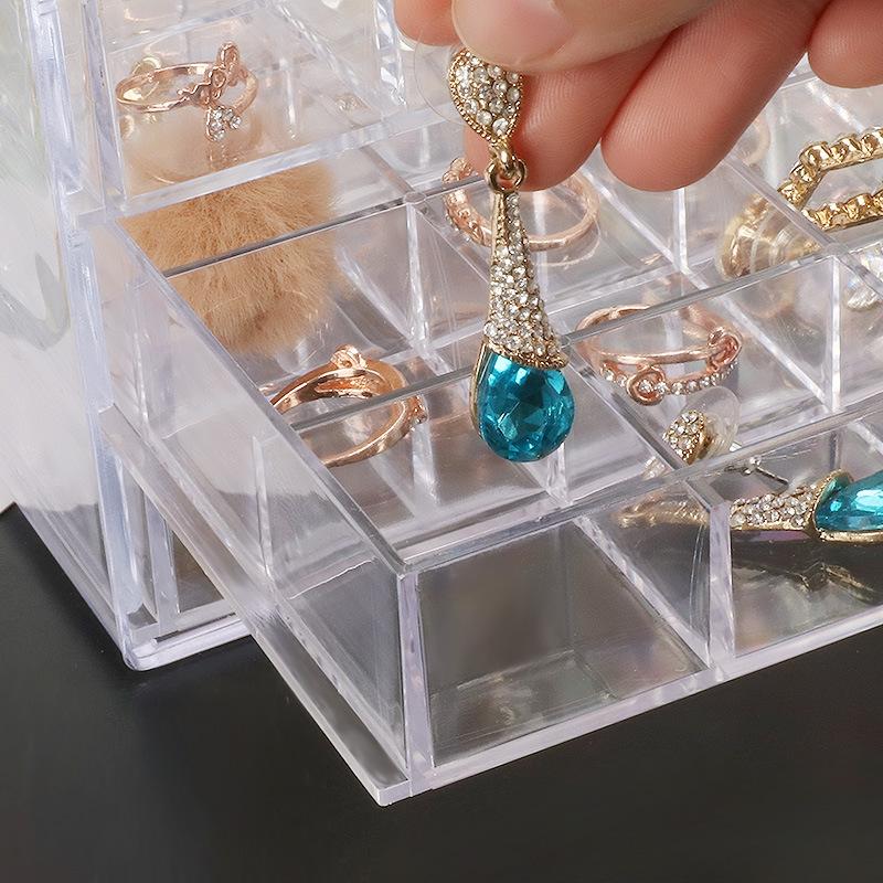 Jewelry Storage Box Large Capacity Household Finishing Box Earrings Necklace Portable Storage Box